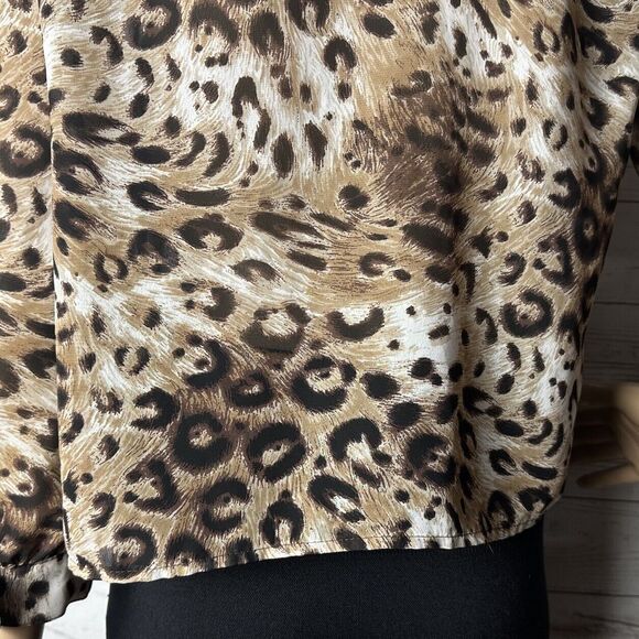 Sere Nade Leopard Print Cropped Jacket Semi-Sheer Single Button - Picture 11 of 12